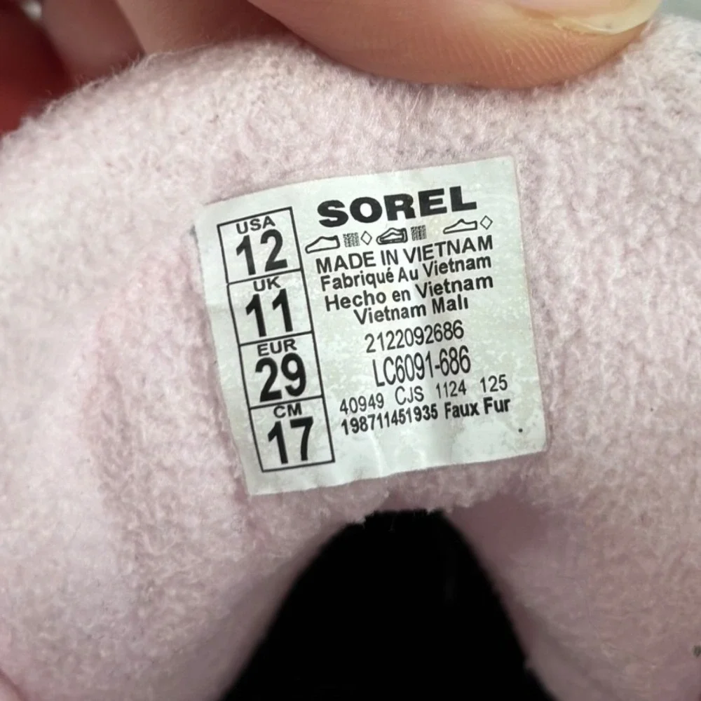 Sorel Whitney II Boots Pink Waterproof Snow Boots Ankle Plus Lace Kids Size 12